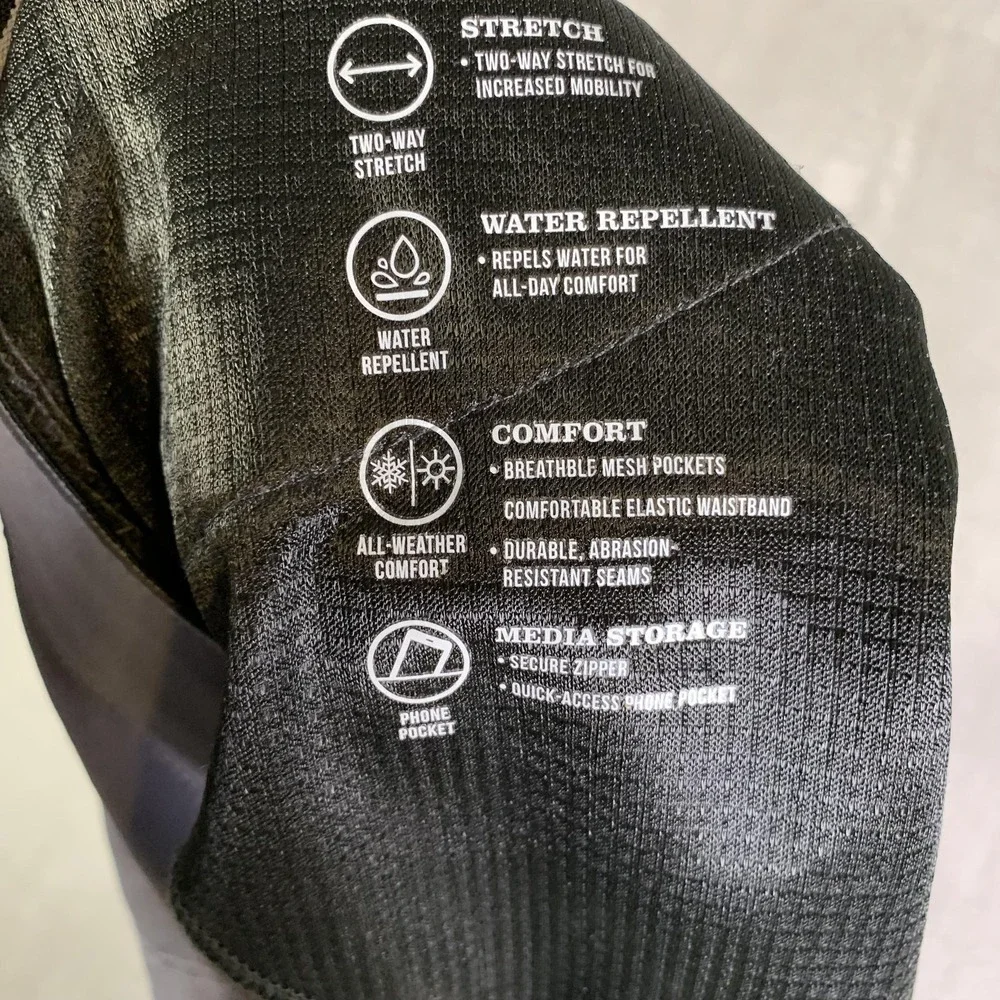 Orvis Pants Mens 40x30 Gray Stretch Hiking Water Repellent Zip Pockets Travel